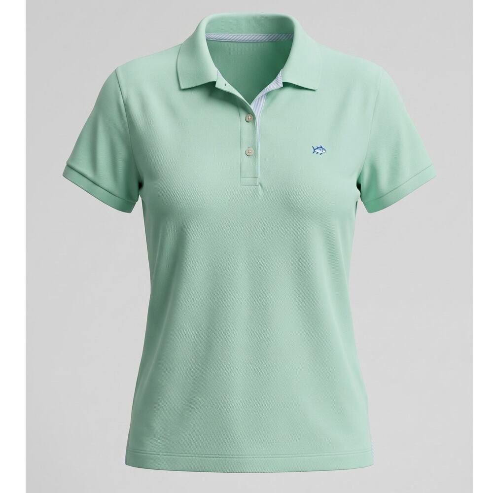 Southern Tide Womens M Preppy Coastal Old Money Resortwear Collared Polo Shirt